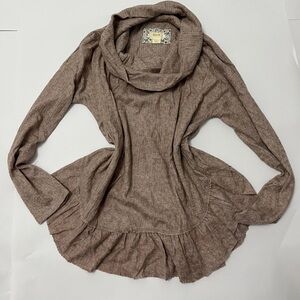 Maeve Anthropologie cowl neck frilly knit sweater - size small.
